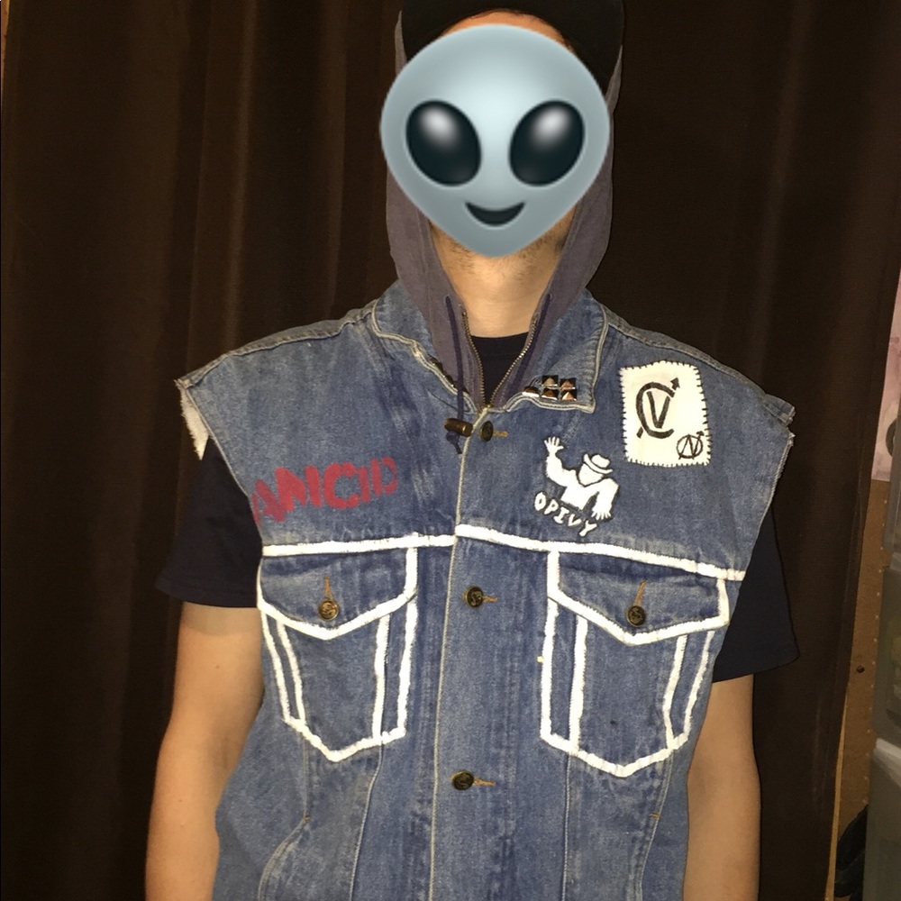 Custom denim hooded vest